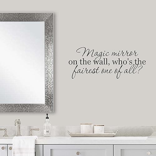 Espejo mágico en la pared, quién es el más justo de todos, decoración de baño para niñas, decoración de dormitorio infantil, calcomanía de pared de