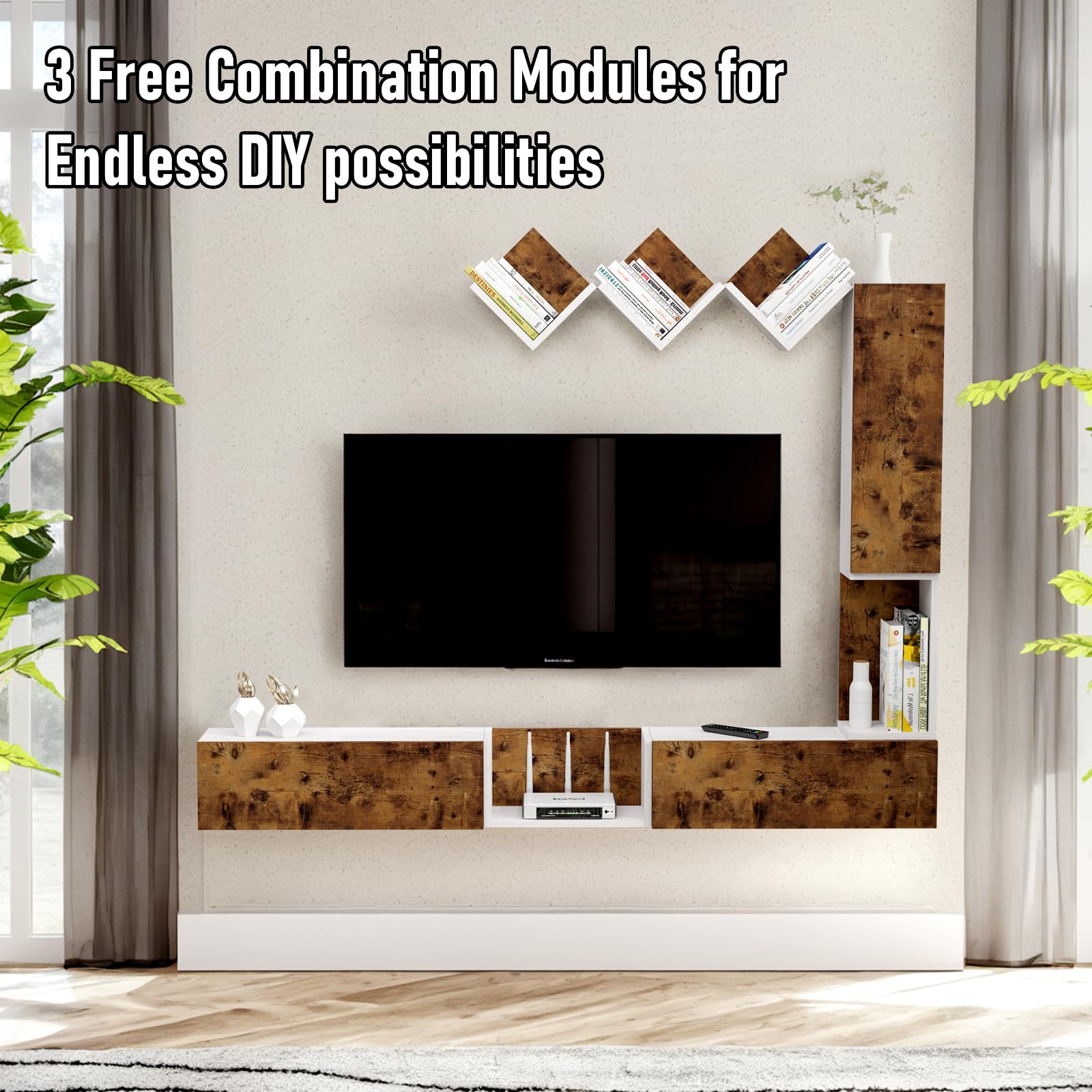 Amazon｜Pmnianhua 変形可能なフローティングテレビスタンド DIY