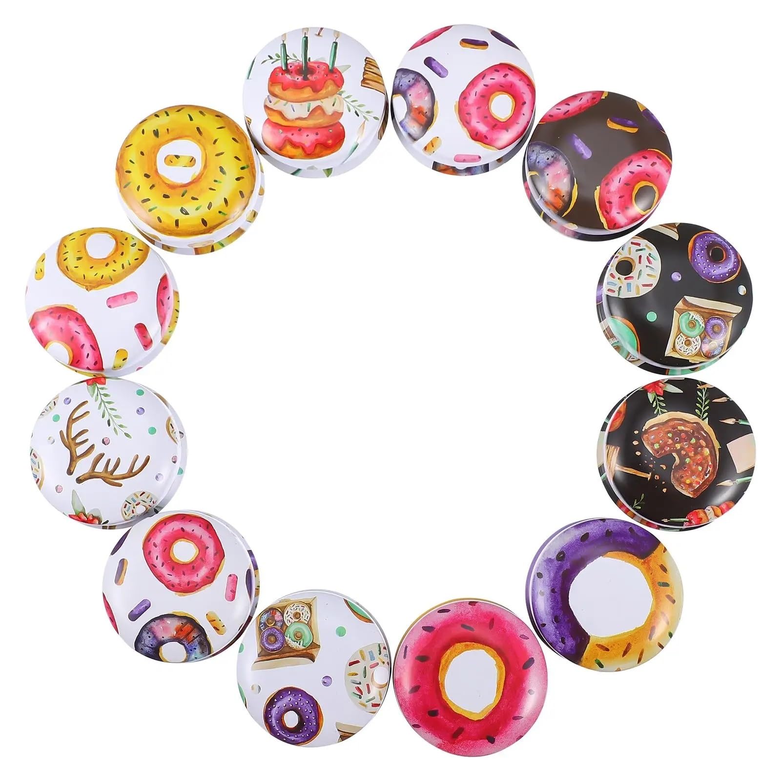 Candle Tins, Tinplate Candle Container Jars 12pcs Multicolor(Color 04)