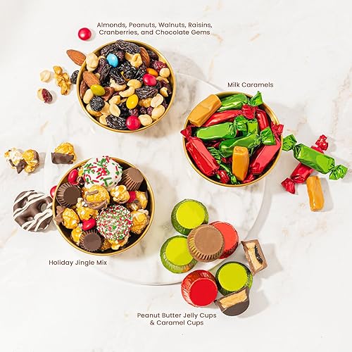 Miniatura 11 de BONNIE AND POP - Cesta de regalo de nueces Regalo saludable de nueces surtidas en caja de madera reutilizable Bandeja de gran variedad