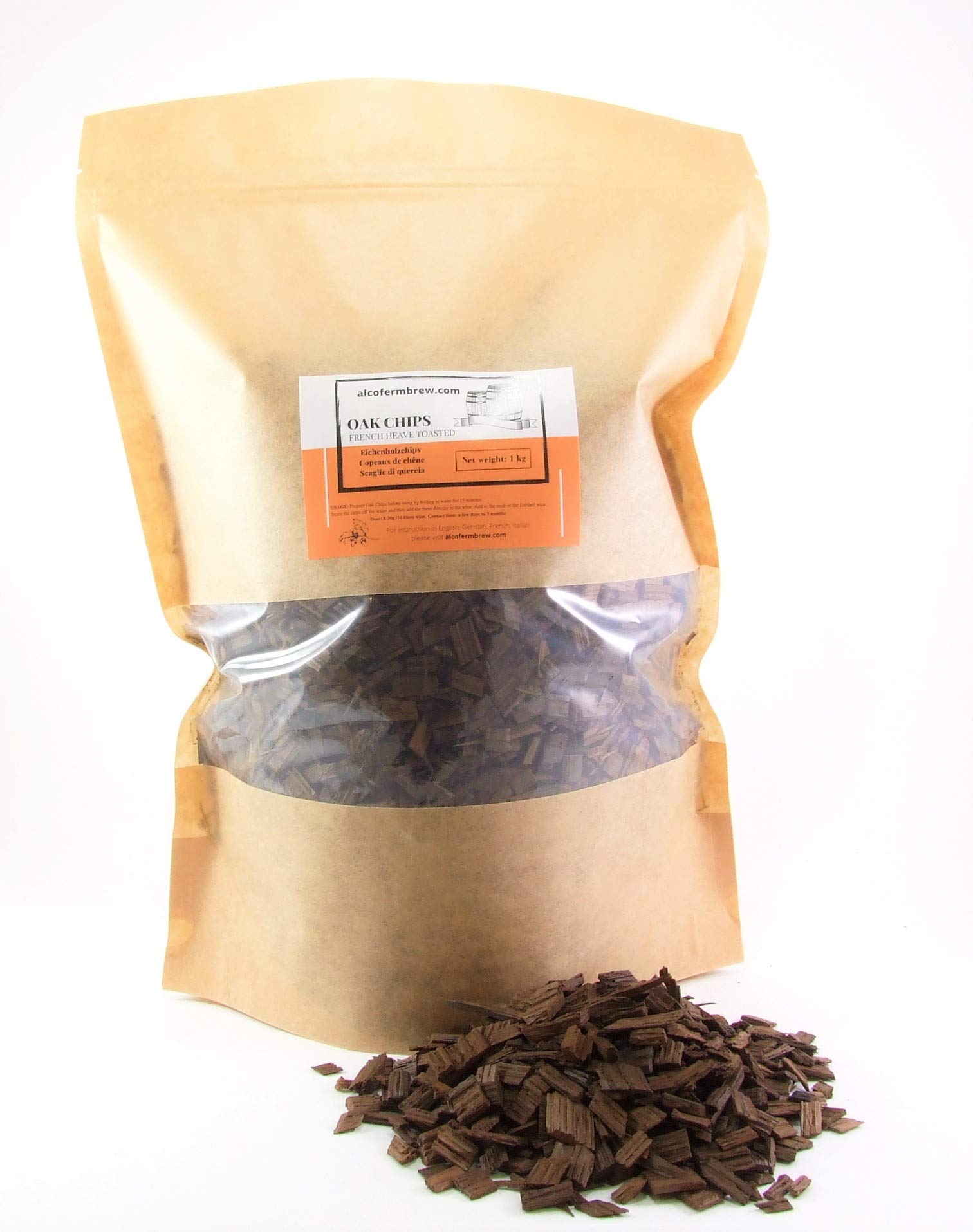 FRENCH OAK CHIPS HEAVY TOAST 1 KG - Ageing of Wine - Enhance Wine and Beer Flavor, Color, Aroma