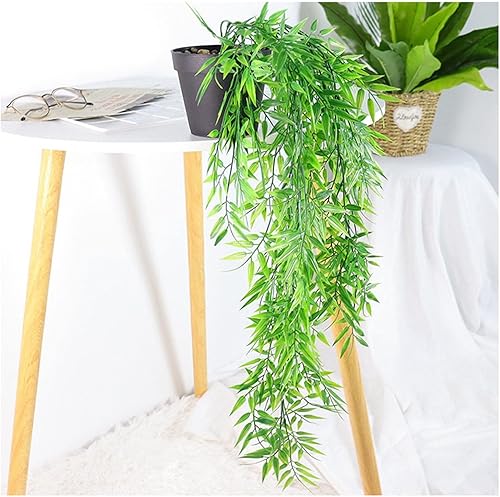 Miniatura 5 de 4 plantas artificiales colgantes de hiedra, helechos falsos, hojas de vid sintética, ratán para pared, interiores, cestas colgantes de boda, fiesta,