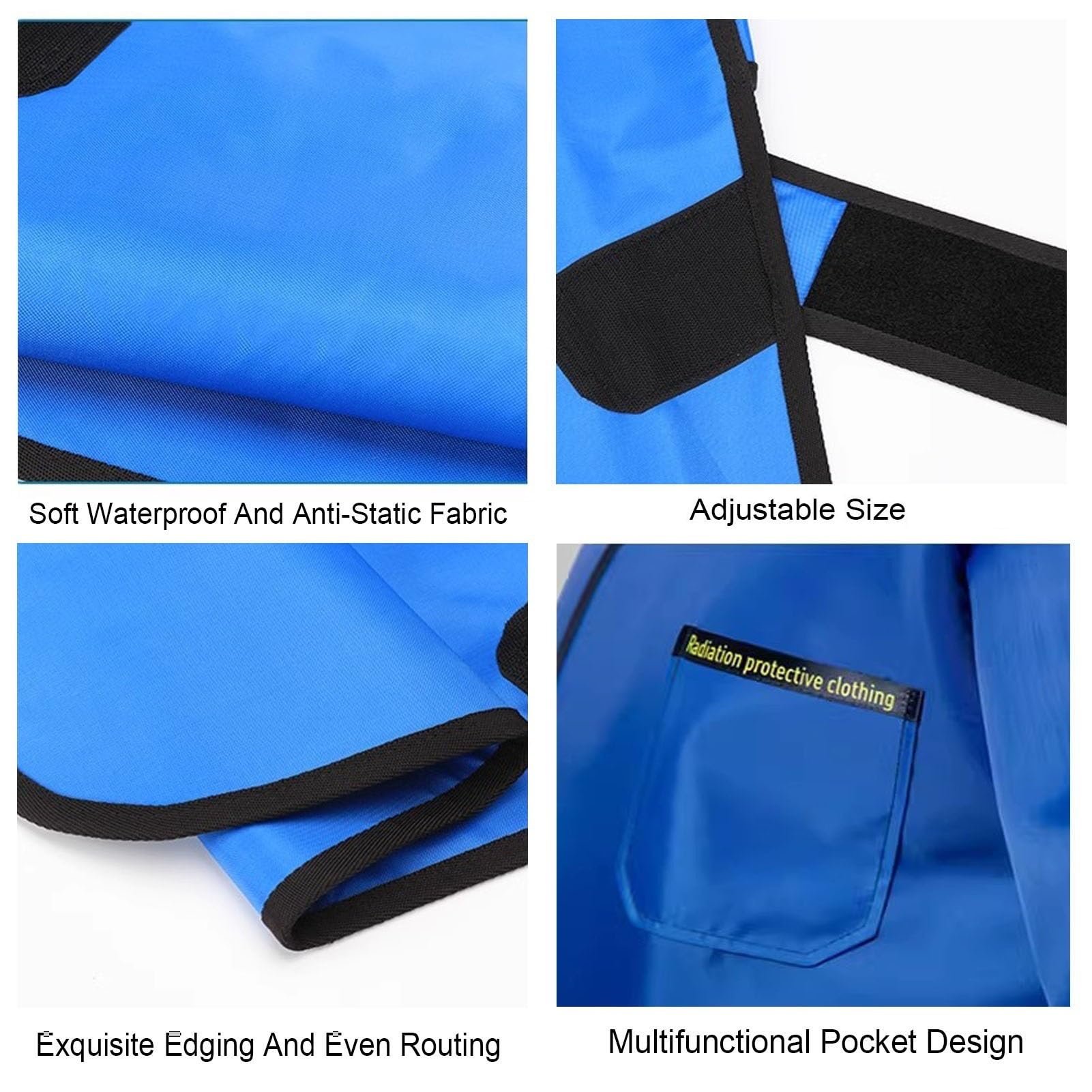 Delantal de Plomo Delantal De Plomo Resistente A La Radiación, Delantal De Plomo Con Protección Contra Rayos X, Ropa De Plomo Universal Ligera Para Adultos, Tamaño Ajustable(Blue,0.5mmpb/110x60cm)