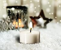 Vista 7 de Ner Mitzvah Velas de té – Paquete de 50 velas a granel – Velas blancas sin perfume en taza transparente – Larga combustión – 4.5 horas