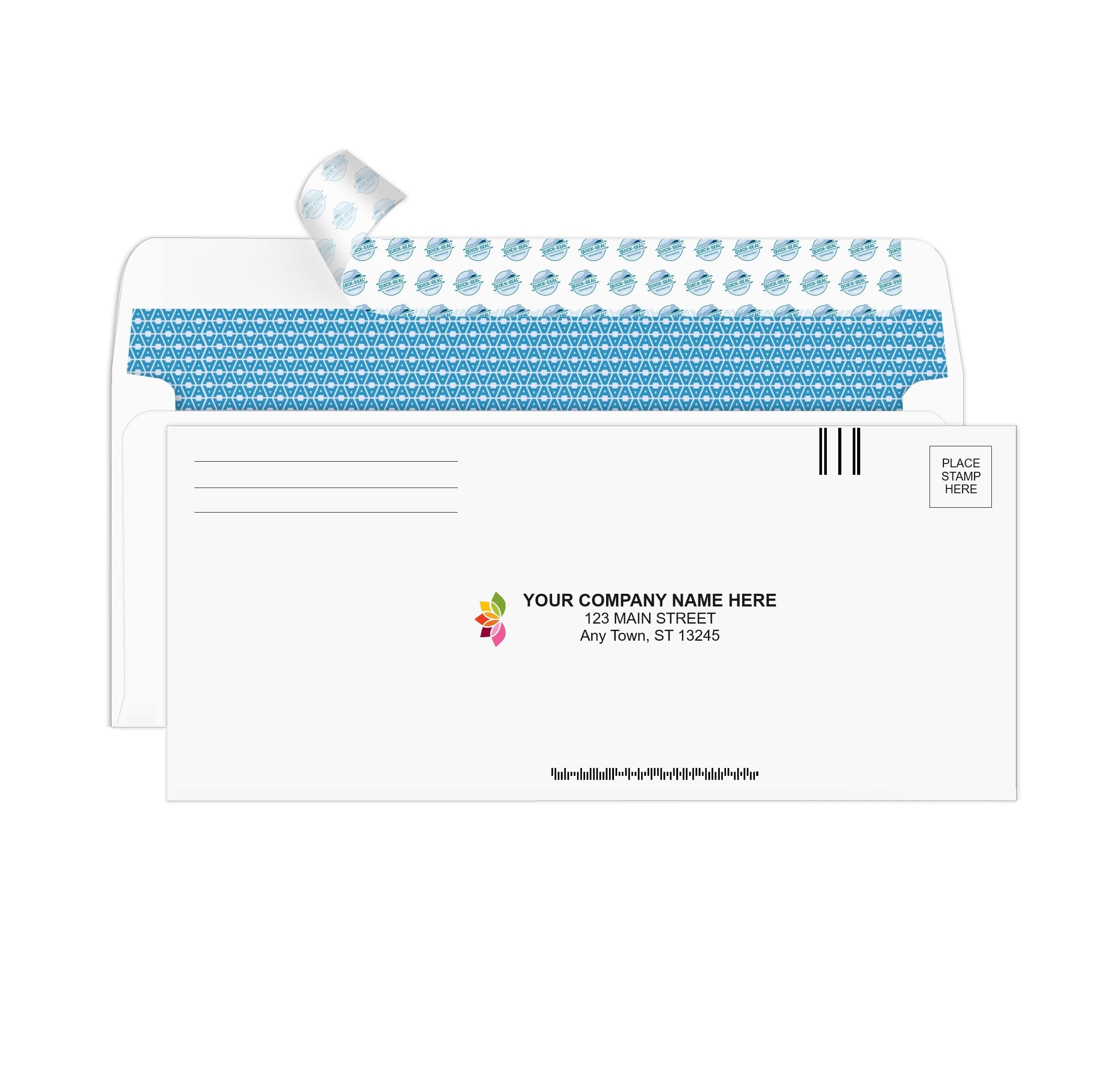 100#9 Custom Printed Courtesy Reply Mail Self-seal Security Envelopes - Personalized with Logo and/or Return Address - Self-seal Closure, 3-7/8 x 8-7/8 Inches, 100 Count (7-30138-100)