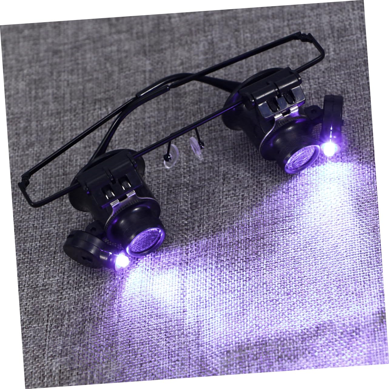 COHEALI 20x Loupe Magnifying Glasses Jewelry Magnifier for Watch Repair Double Head Mount Magnifier with Light