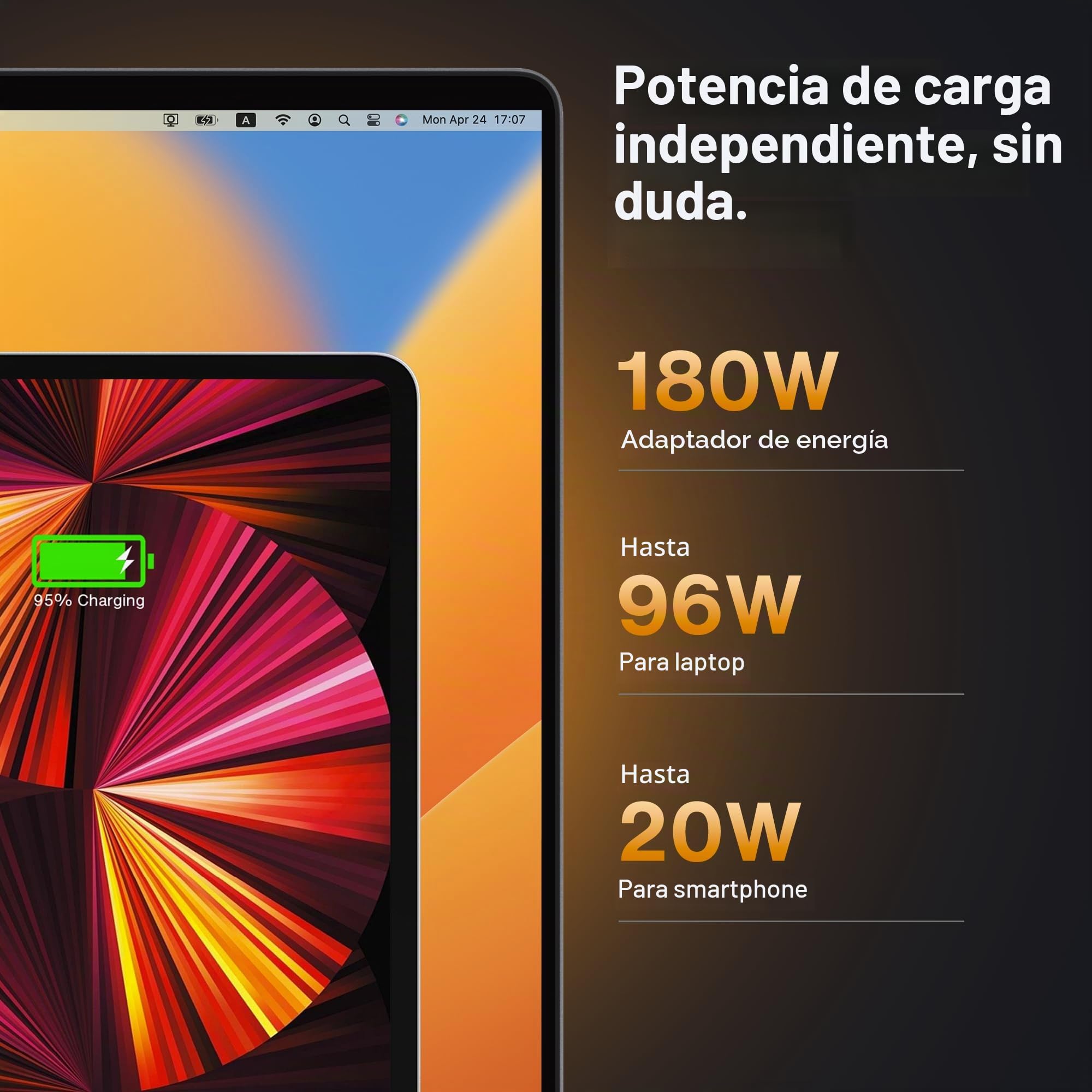 iVANKY 20 en 1 FusionDock Pro 2 DisplayLink con Adaptador 180W USB C | Triple pantalla 4K@60Hz, 2.5GbE, HDMI, DP, 10Gbps, compatible Mac M1-M4 Pro MAX Air