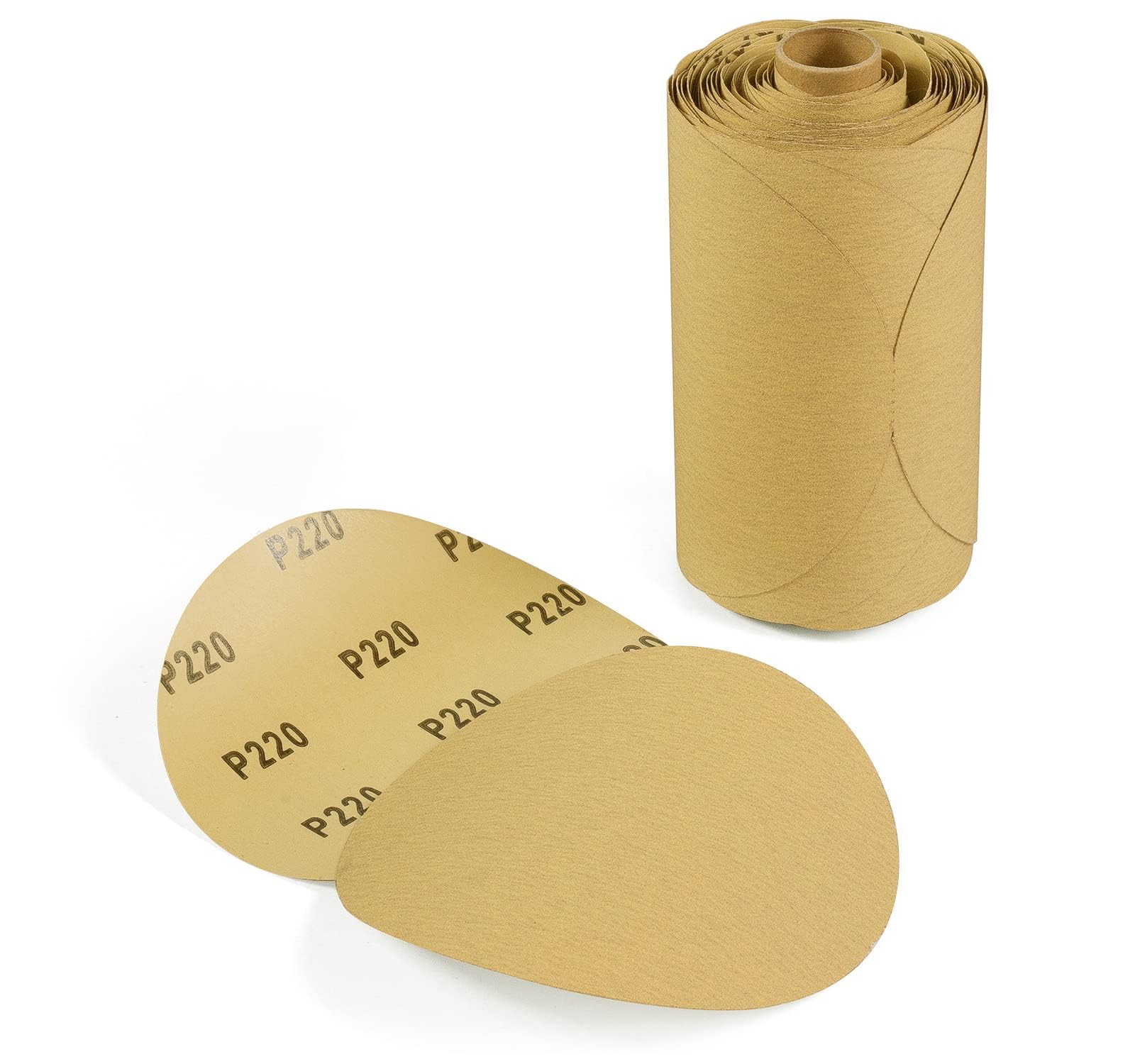 100 PCS 6 Inch PSA Sanding Discs 220 Grit Sandpapers Self Adhesive Sticky-Back Sandpaper for Deburring and Blending Sanding Discs Roll Application on Industrial and Woodworking