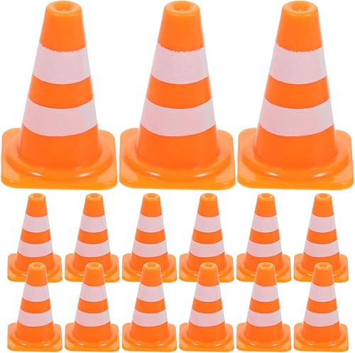 jojofuny Juguetes de arena, 50 piezas de señales de tráfico en miniatura, conos de tráfico, conos de tráfico, juguetes educativos para ingeniería,