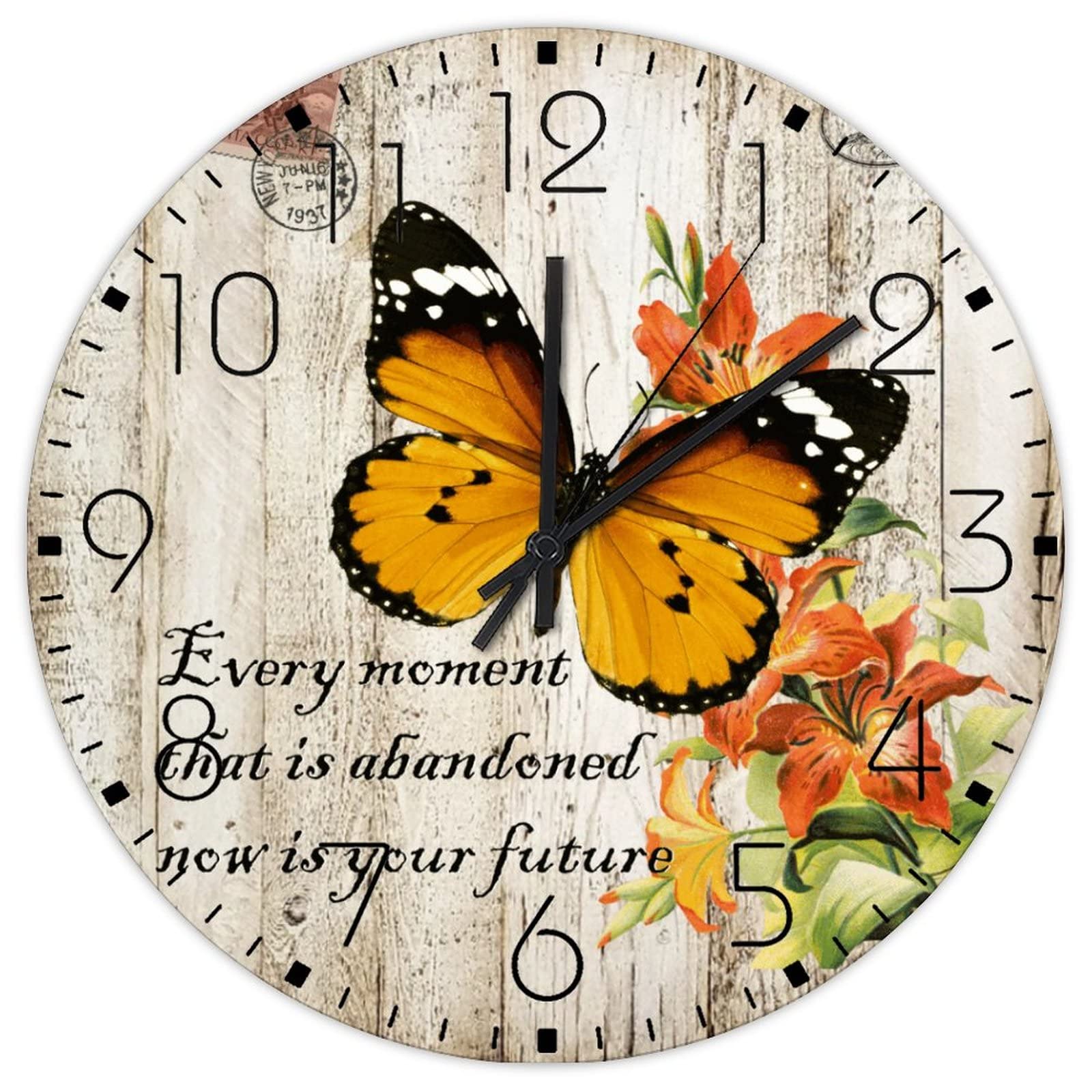 Horloges murales en bois silencieuses modernes pour deco de salon
