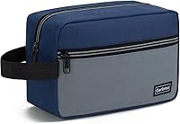Carbrea Navy Blue Small Travel Toiletry Bag for Men - Compact Durable Polyester Dopp Kit for Skincare & Toiletries