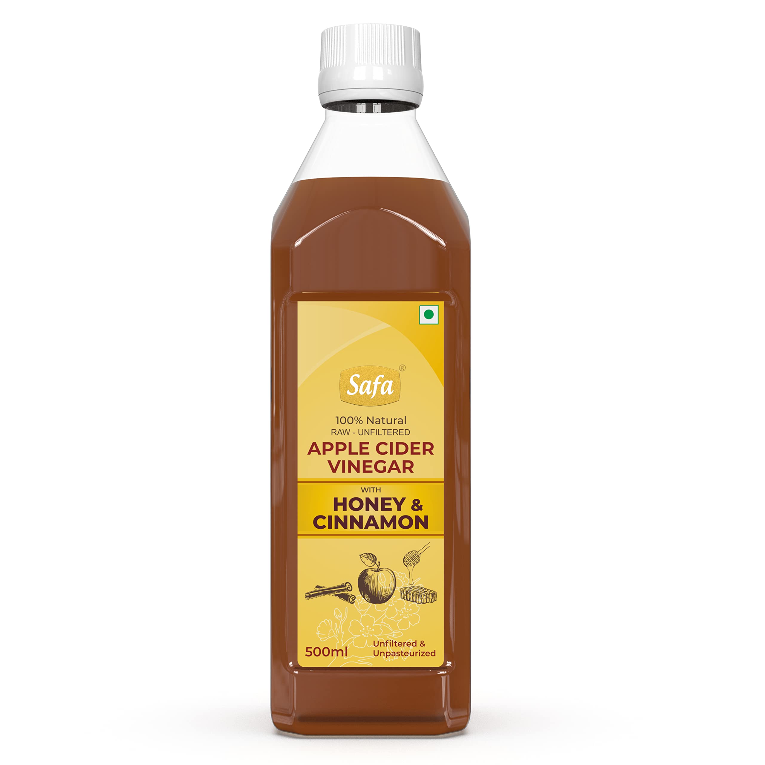 Safa Apple Cider Vinegar for Weight Loss Diet with Honey and Cinnamon | 100% Natural Blend of Raw Honey, Apple Cider Vinegar & Cinnamon | Healthy Gut, Detox & Cleanse | 500 ml (B09V86VRNG) Amazon Price History, Amazon Price Tracker