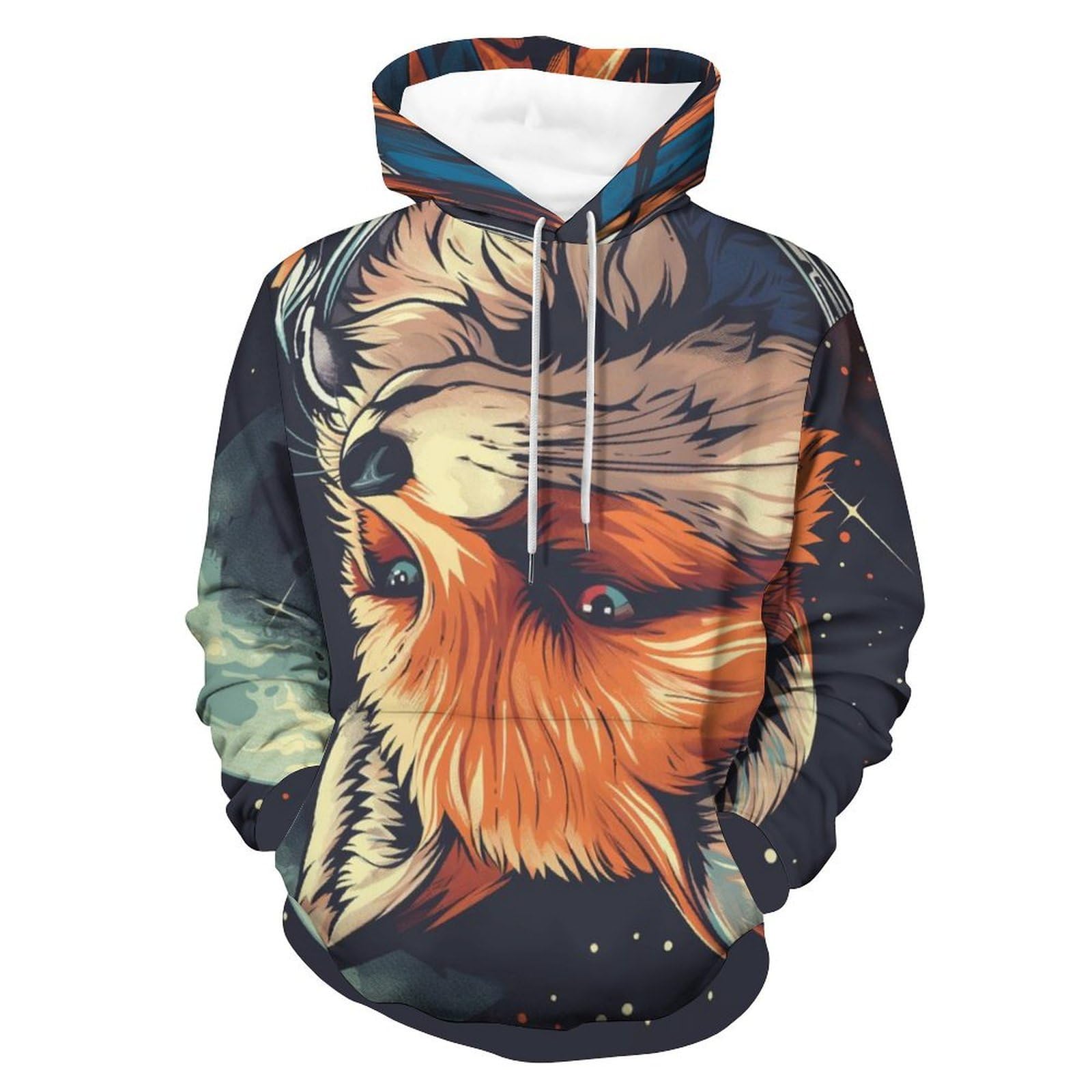 Hoodie Space Fox sweat à capuche pour homme et femme coupe pullover S - 8