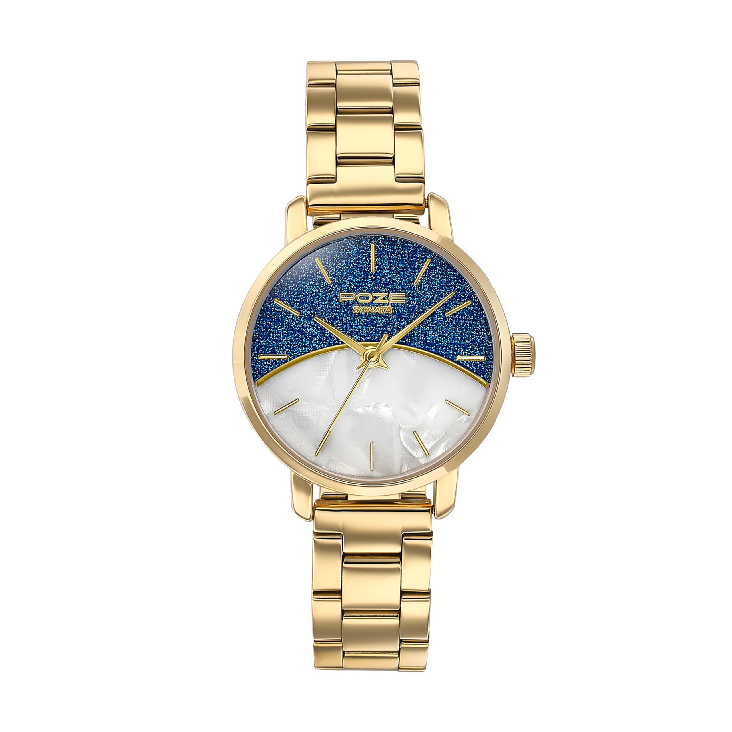 Sonata Poze Drop 6 Quartz White MOP Round Dial Women's Watch | Sheet Metal Strap Material | Watches for Women | Watches for Women Analog - SP80130YM01-image-21