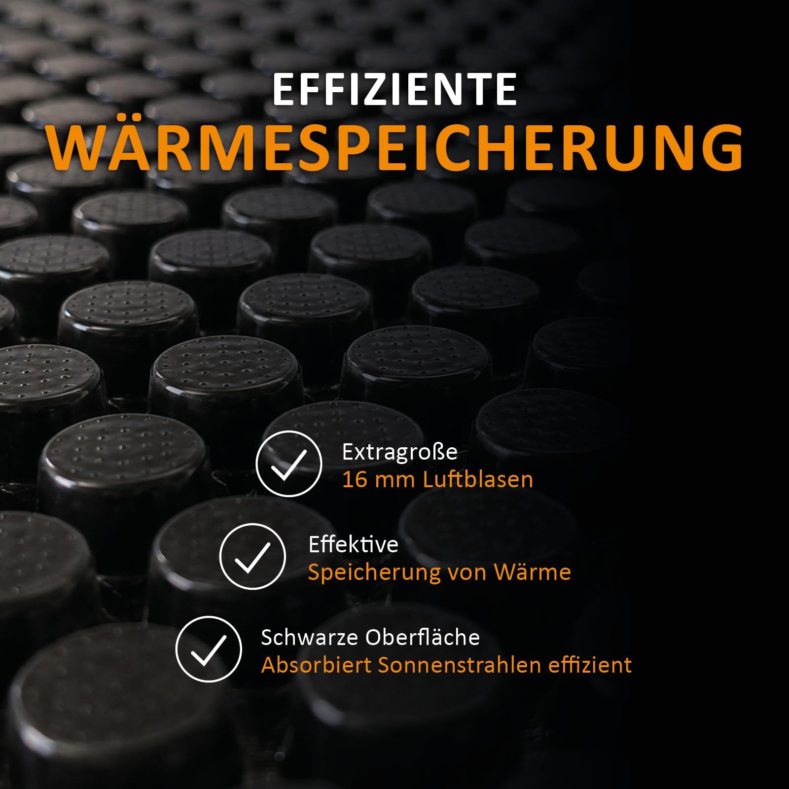 STEINBACH Solarabdeckplane Plus Ultra 4 549 x 274 cm 400 μm 16 mm Luftblasen Schwarz
