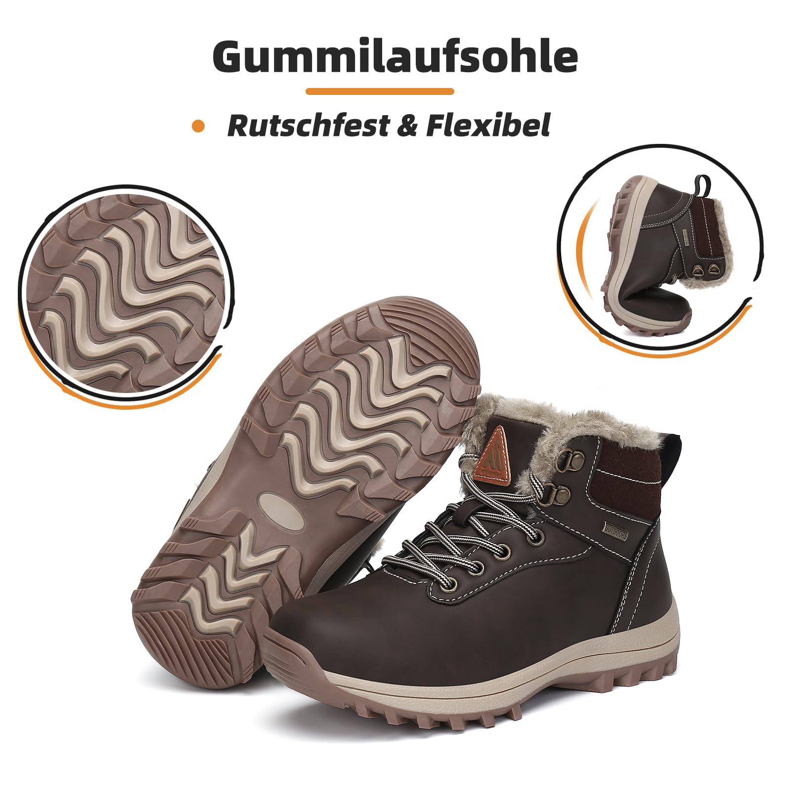 Mishansha Winterstiefel Kinder Warme Rutschfest Outdoor Gr.24-36 | Wasserabweisend, Freizeit, Komfort, Bequeme, Warm Gefüttertes, Winter, Trekkingschuhe, Kinderschuhe