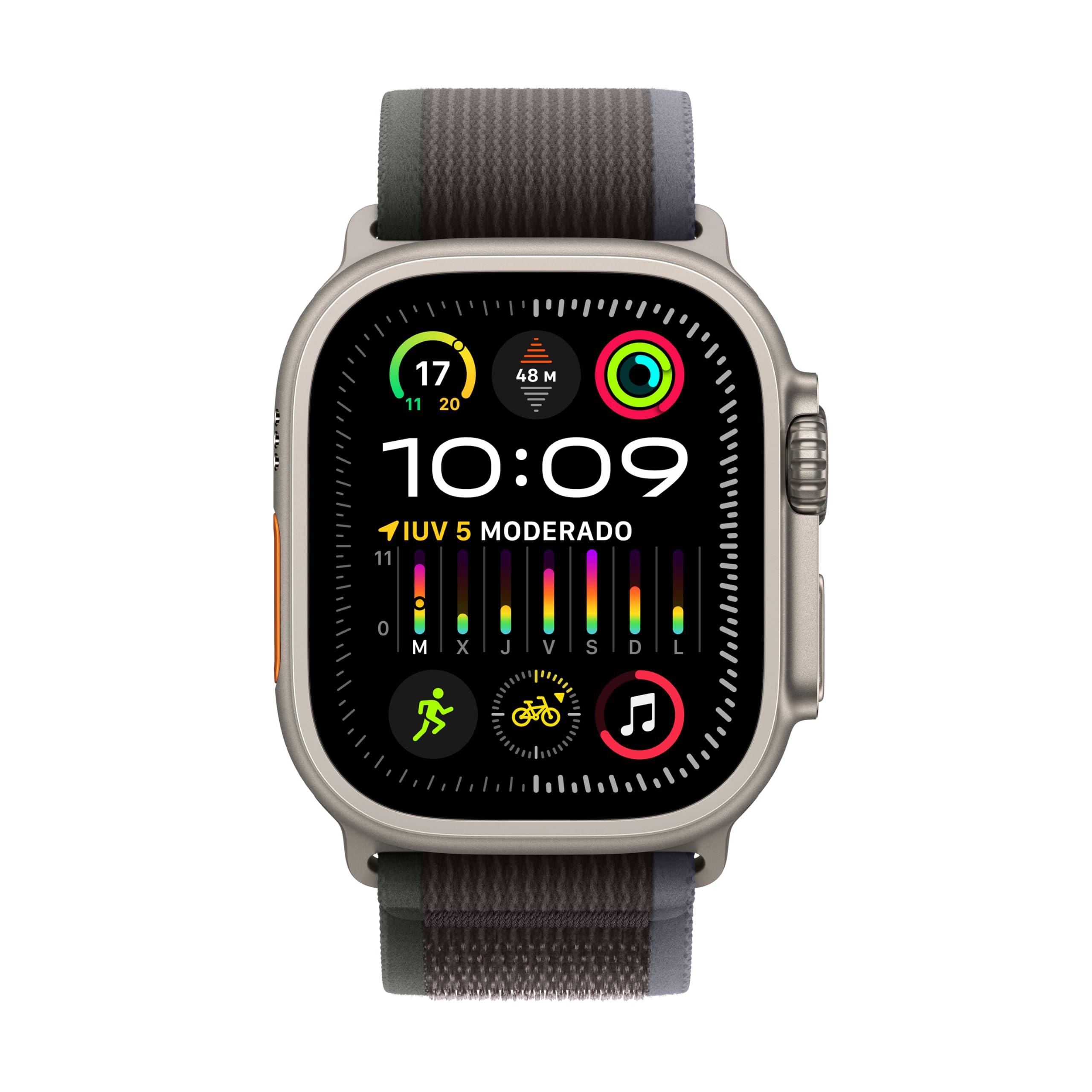 Apple Watch Ultra 2 [GPS + Cellular] Smartwatch con Caja de Titanio Resistente de 49 mm y Correa Loop Trail Azul/Negra - Talla M/L. Monitor de entreno, GPS de Alta precisión, Neutro en Carbono — view 2