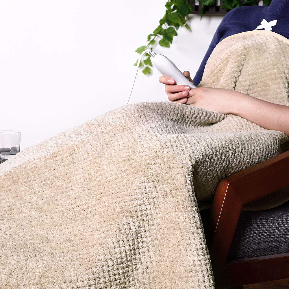 Monzana Manta Eléctrica Doble 160x140cm 120W Calienta Camas Temporizador 5 Niveles de Calor 2 Zonas