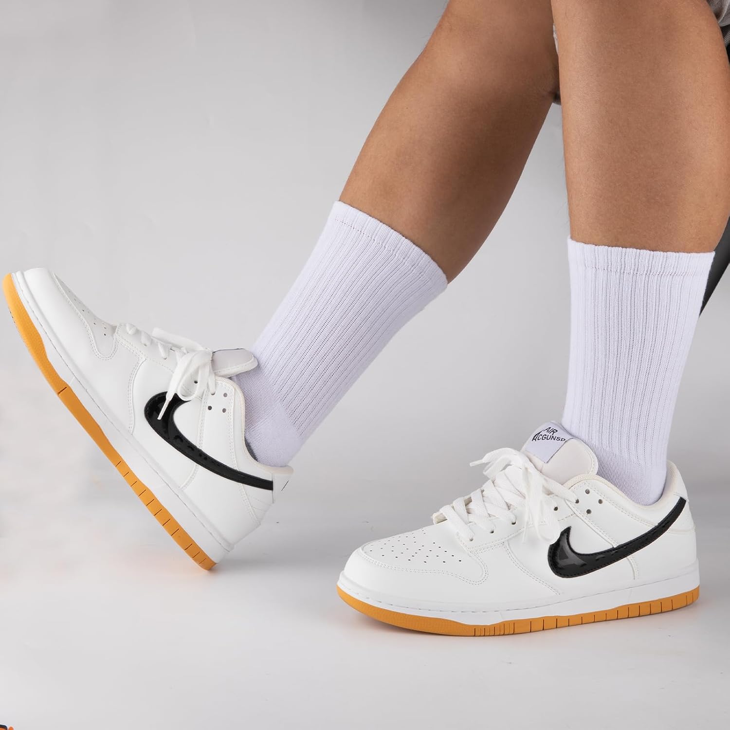 COOVAN 8 Pack Men's Athletic Crew Socks - Moisture Wicking, Heavy Duty Cushioned, Breathable Boot Socks - Image 8