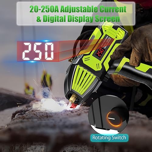 Miniatura 2 de Soldador de mano, 110 V 20-250 A Soldador portátil con interruptor giratorio y pistola de soldadura de pantalla digital, 20 varillas de 116-18