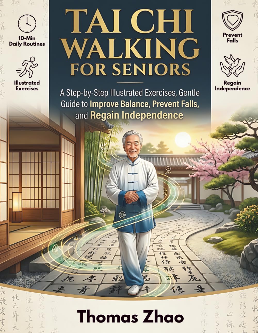 Tai Chi Walking for Seniors: A Step-by-Step Illustrated Exercises, Gentle Guide to Improve Balance, Prevent Falls, and Regain Independence, 10-Min Daily Routines.