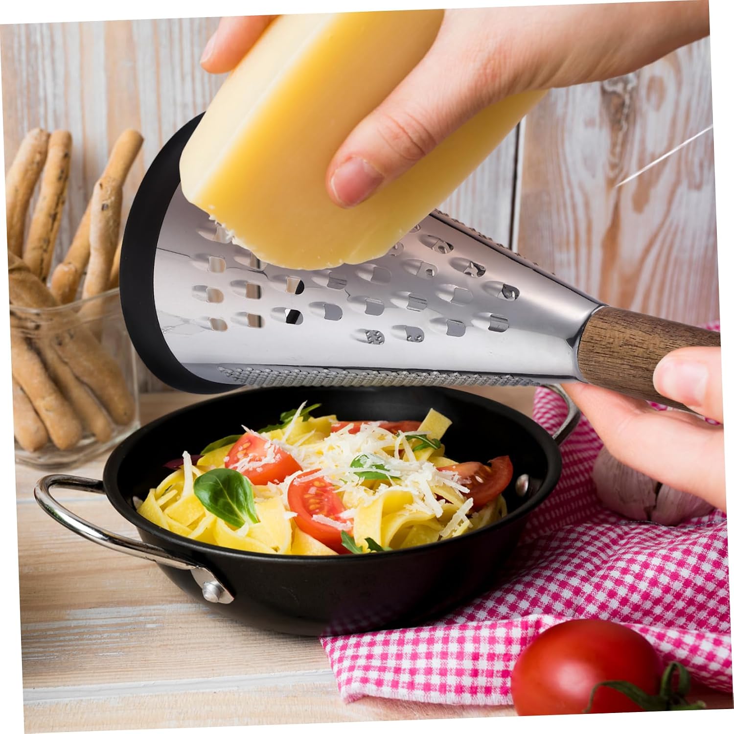 Stainless Steel Cone Cheese Grater Manual Kitchen Tool with Handle