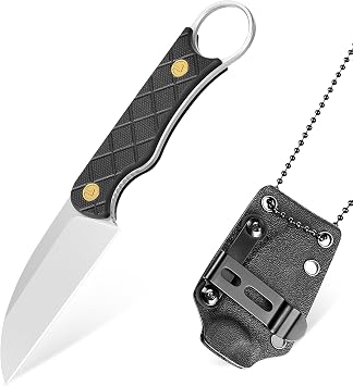BEAVER Fixed Blade Knife, 2.58" 14C28N Small Neck Knife G10 Handle