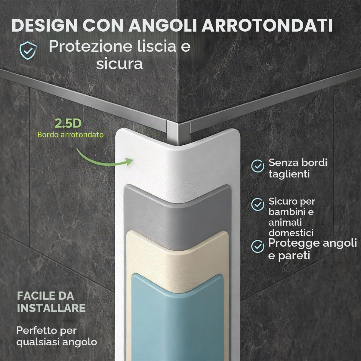 Paraspigoli Muro Autoadesivo in PVC, Profilo Angolare Flessibile a 90 Gradi, Modanatura Adesiva per Pareti, Mobili e Bordi Finestre, Protezione Angoli e Spigoli Morbida(Creamy Beige,5m/196.9in)