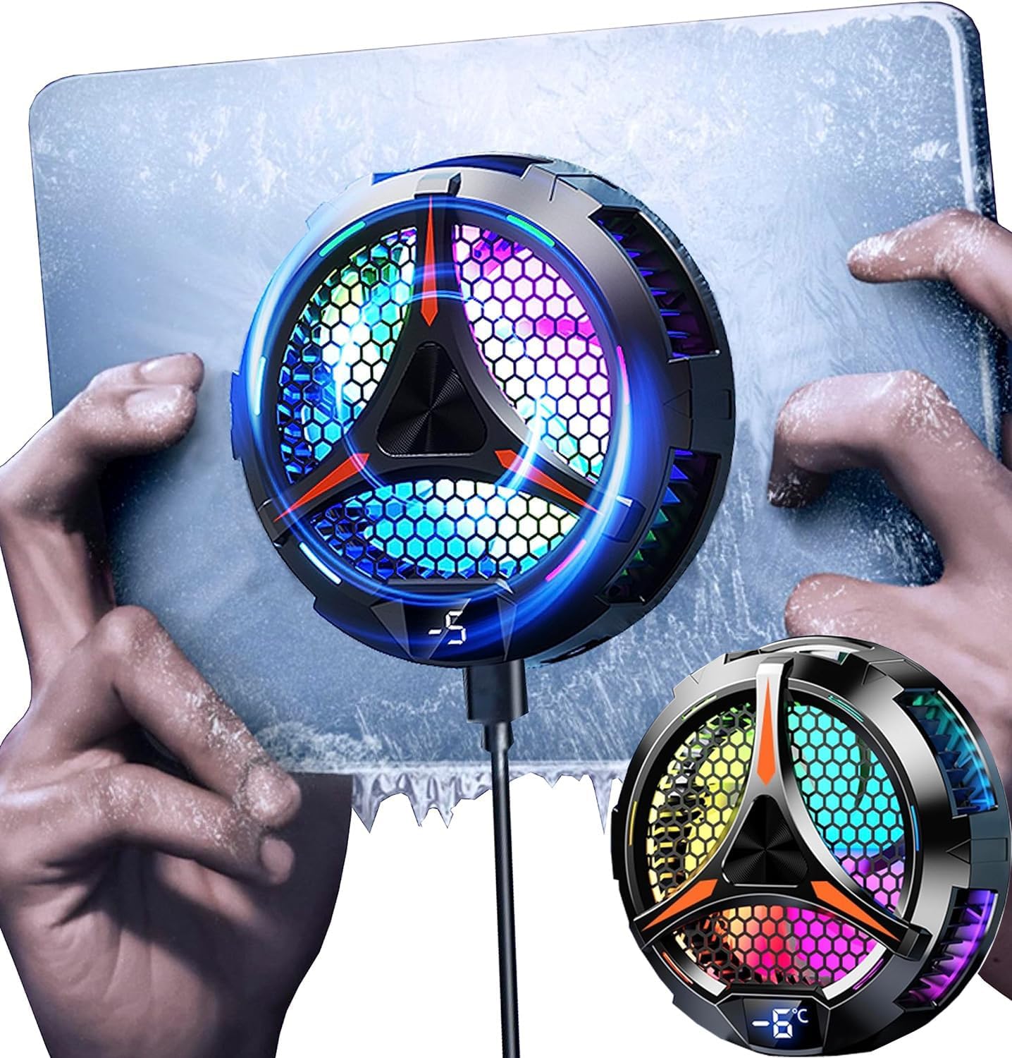 iPad Cooler, Magnetic Tablet Cooler for ipad/surface pro/Samsung Tab,Compatible for Steam Deck,Universal Radiator with Temperature Display for Mobile Gaming,Tiktok Live Streaming