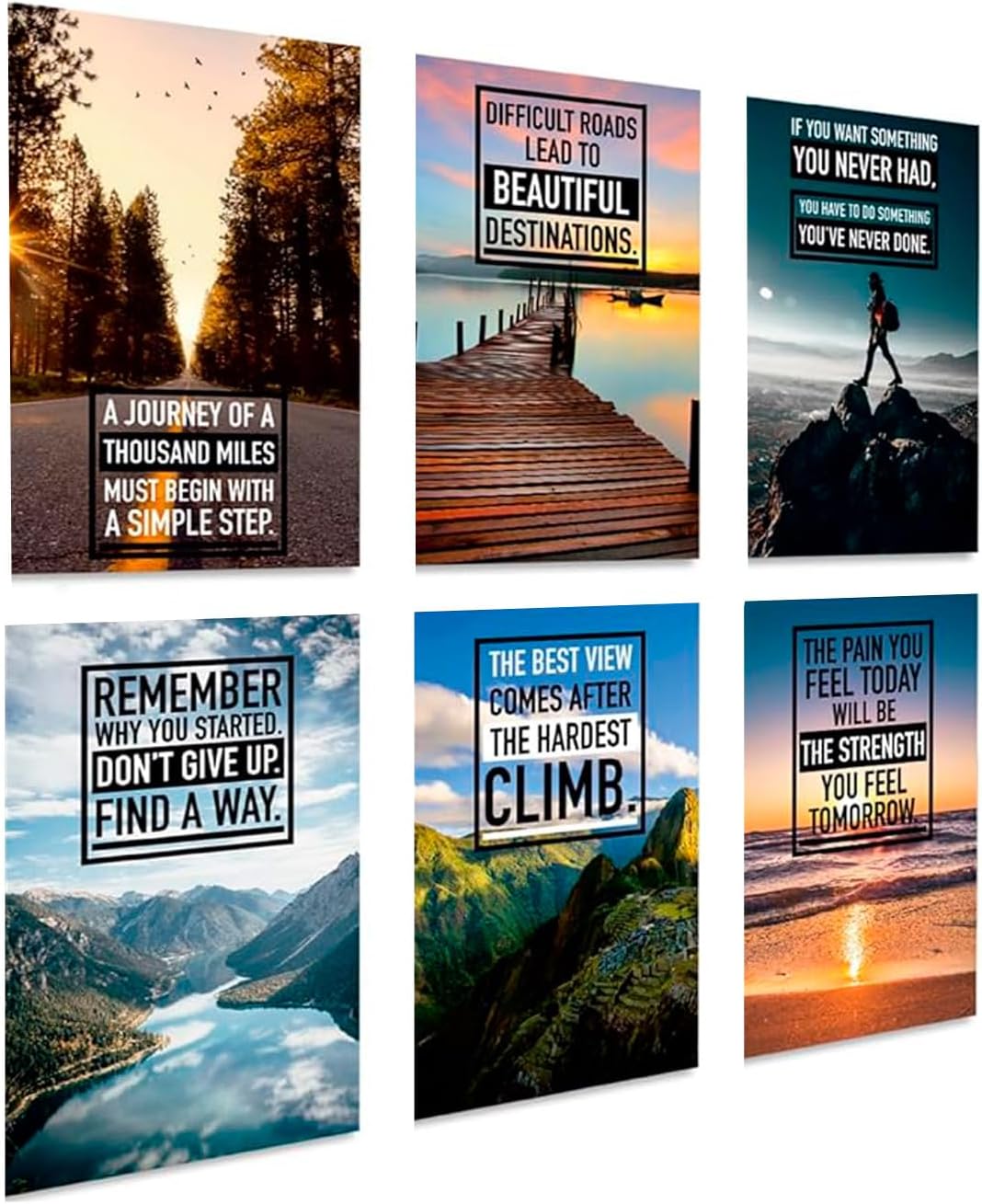 Inspirational Wall Art, Motivational Posters, Wall Art for Office, Motivational Posters For Office, Inspirational Posters, Inspirational Poster for Classroom Decor, Office Wall Art, Set of 6 11x17 in.