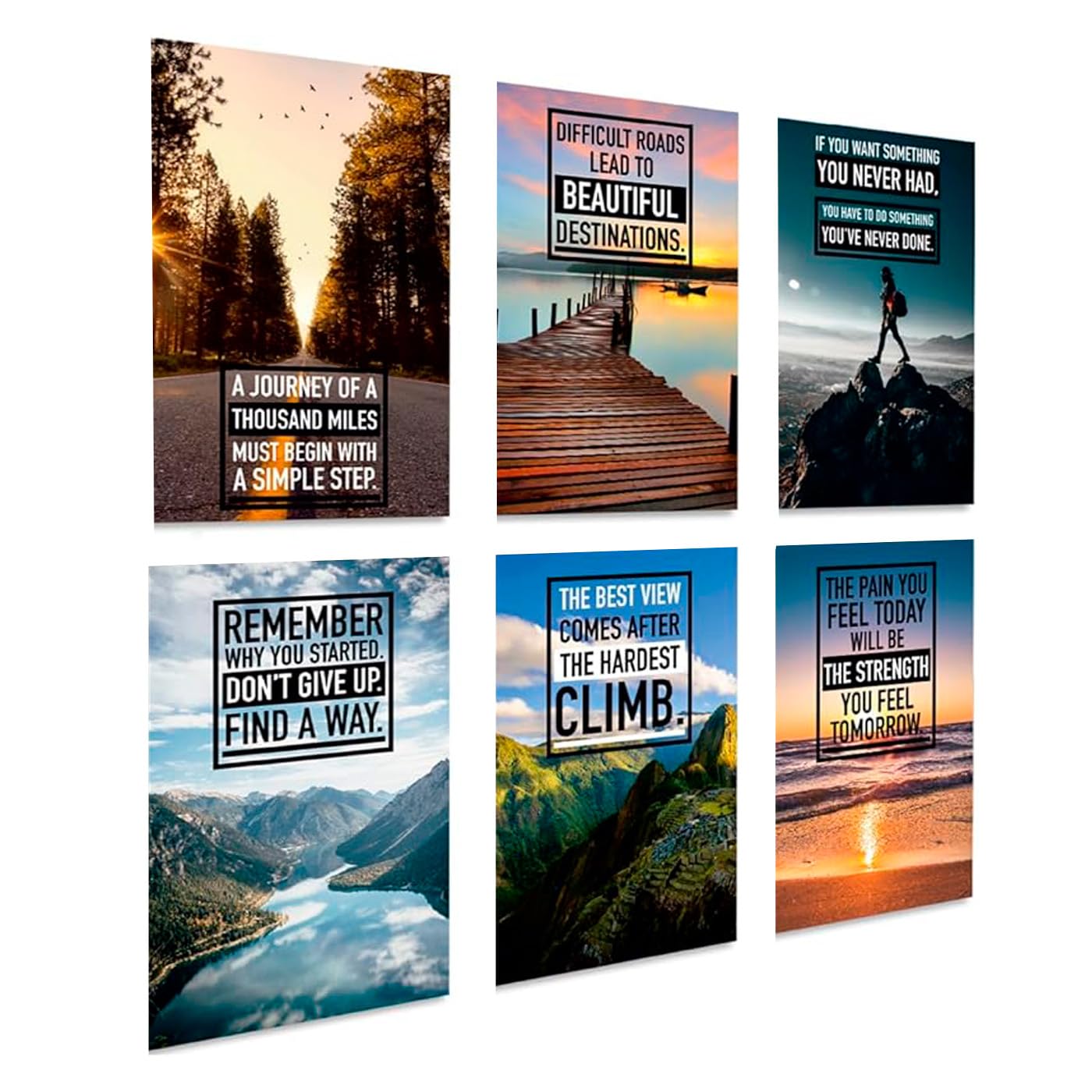 Throwback Traits Motivational Posters. Set of 6, 11x17in. Perfect for Offices, Homes, Gyms & Bedrooms. Inspiring Quotes for Daily Motivation.