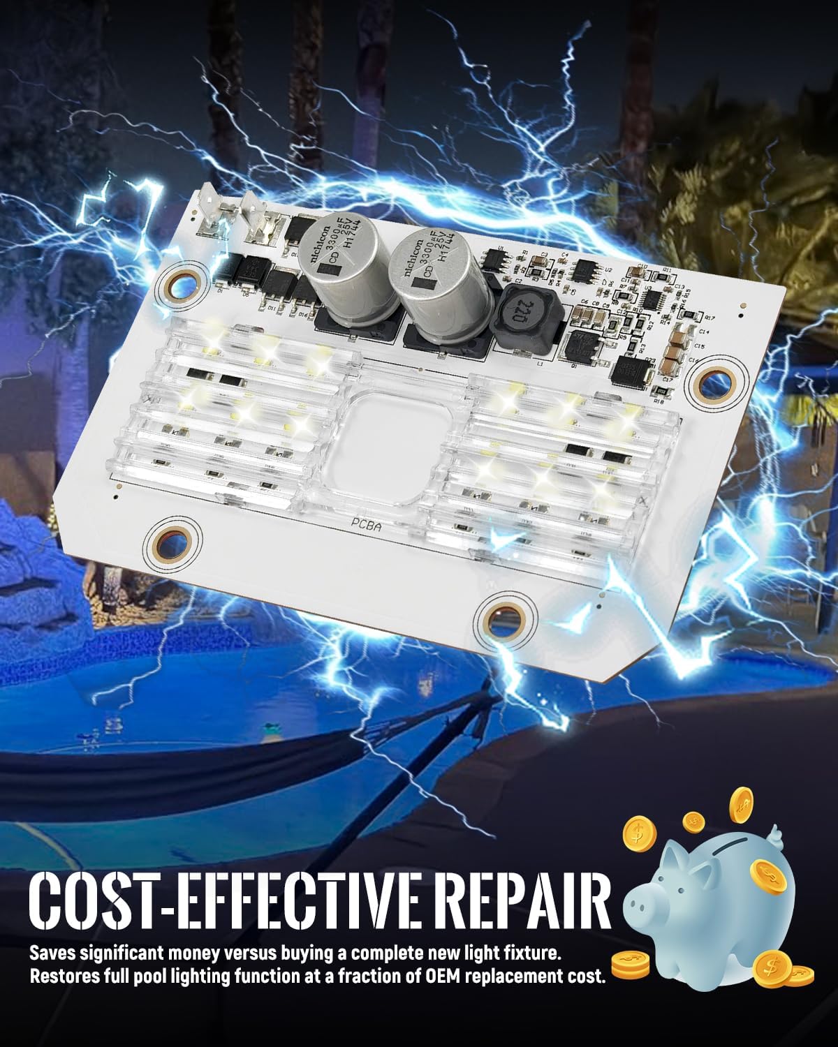 619917Z 500W LED Light Engine Circuit Board PCBA Fits For Pentair IntelliBrite 5G White LED 55W Pool Light 2nd Gen(2011-Current) 601300 601301 601302 601303 601304 601305 601306 601307 601308