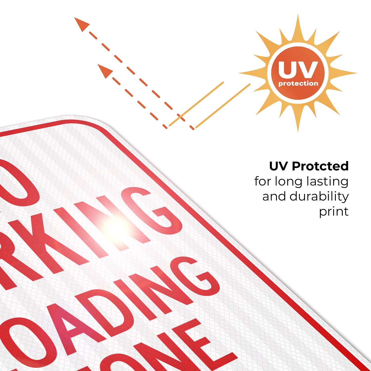 No Parking Loading Zone with Right Arrow Sign, 12x18 Inches, 3M EGP Reflective .063 Aluminum, Fade Resistant, Made in USA