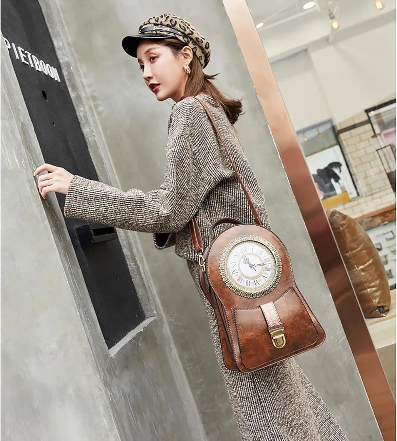 Women's Real Working Clock Bag, Workable Clock Crossbody Handbag Time Function Collection Shoulder Dropship Bag - Image 7
