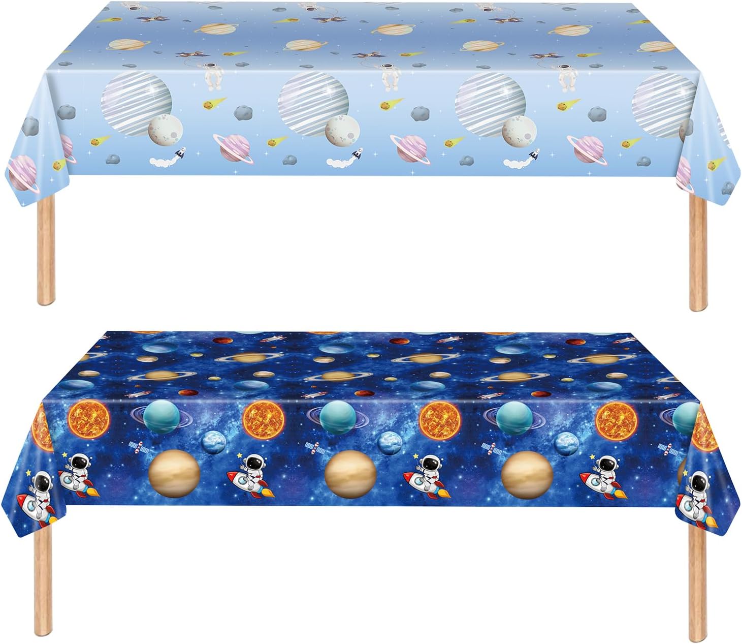 2 Pack Space Tablecloth Plastic 54 X 108inch, First Trip Around The Sun Decorations Table Cloth Disposable Outer Space Table Covers for Kids Birthday Baby Shower Party Supplies