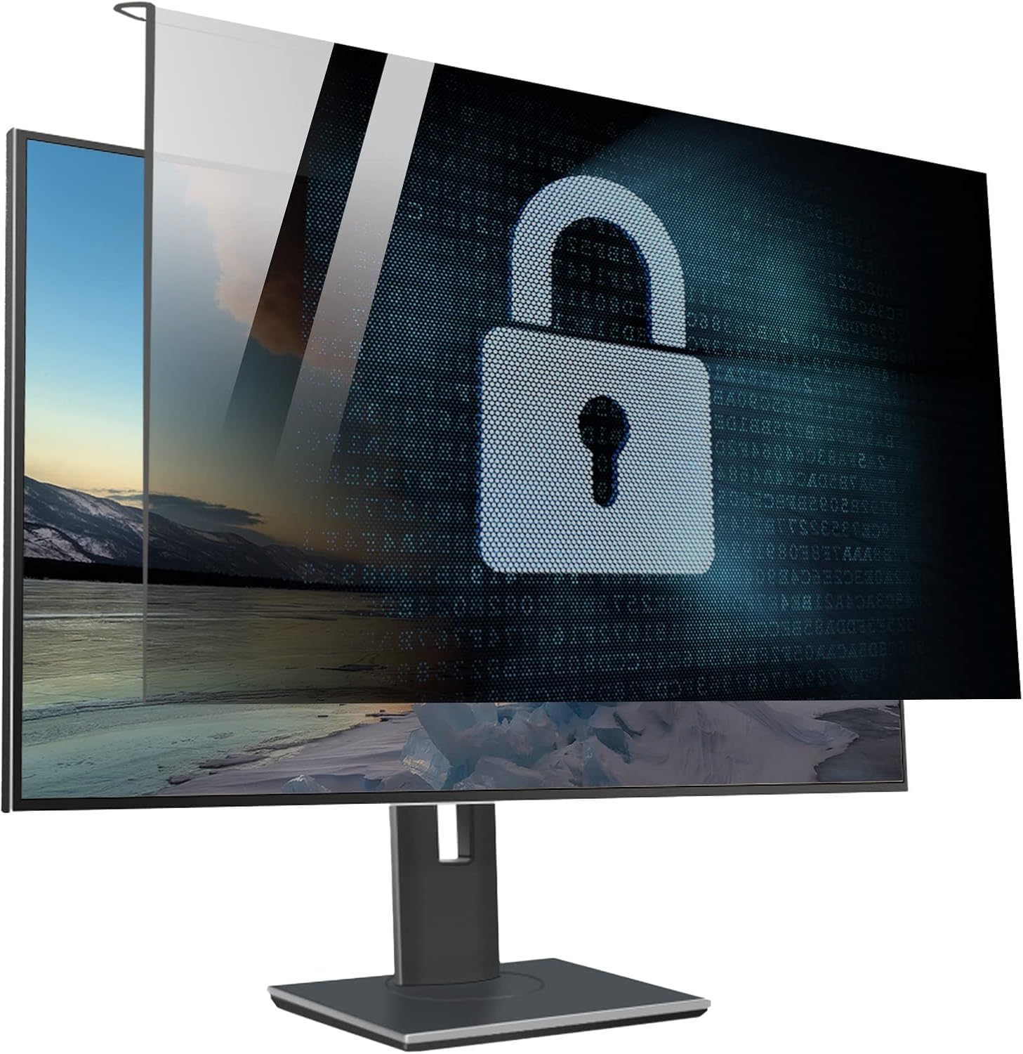 TBLOTYD Computer Privacy Screen Filter, Easy to Insta and Remove Hanging Screen Protector, Reinforced Acrylic Anti Peep Privacy Film, Suitable for Library,23/24in 540x340mm