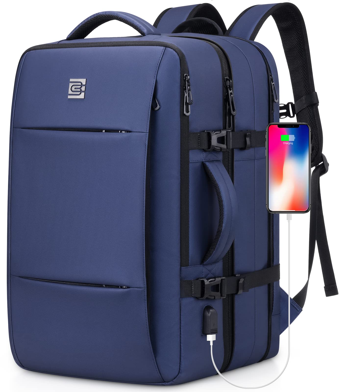 Bagsure Carry On Backpack, 40L Flight Approved Travel Backpack for Men Women, Expandable Water-resistant 17Inch Laptop Backpack, Casual Daypack Luggage Suitcase Backpack for Business Weekend Hiking