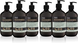 Baylis & Harding Liquid Hand Soap Wash with Dispenser, Goodness, Oud Cedar & Amber, 16.9oz/500ml (6-Pack)