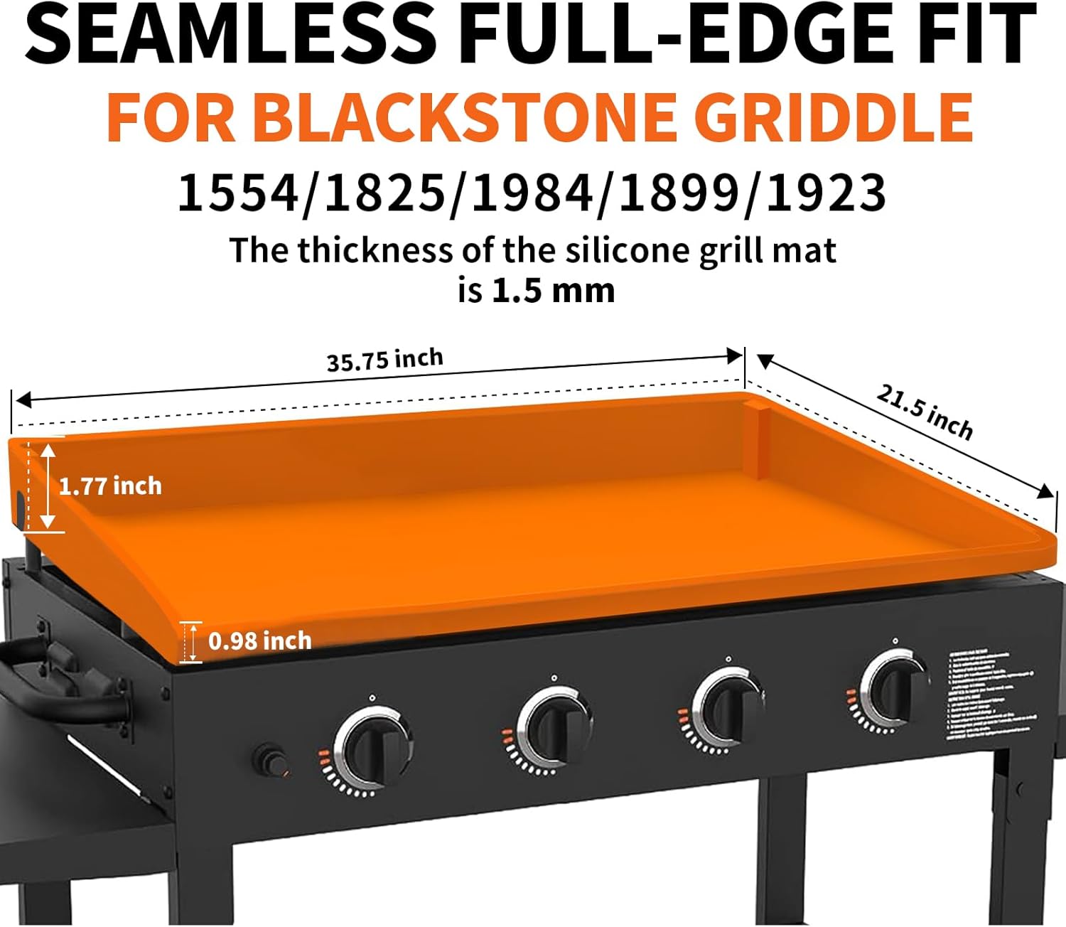 GrillChef Griddle Protection & Cleanup Bundle for Blackstone: Silicone Griddle Cover Mat for Blackstone 36 Inch (Full Wrap) + 50-Pack Heavy-Duty Grease Cup Liners