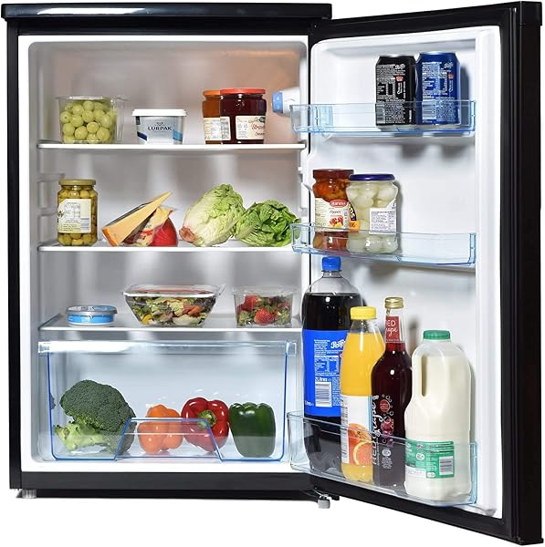 Igenix Freestanding Under Counter Larder Fridge & Freezer Set, Reversible Doors, 55 cm Wide, Black, 136 liters - 2