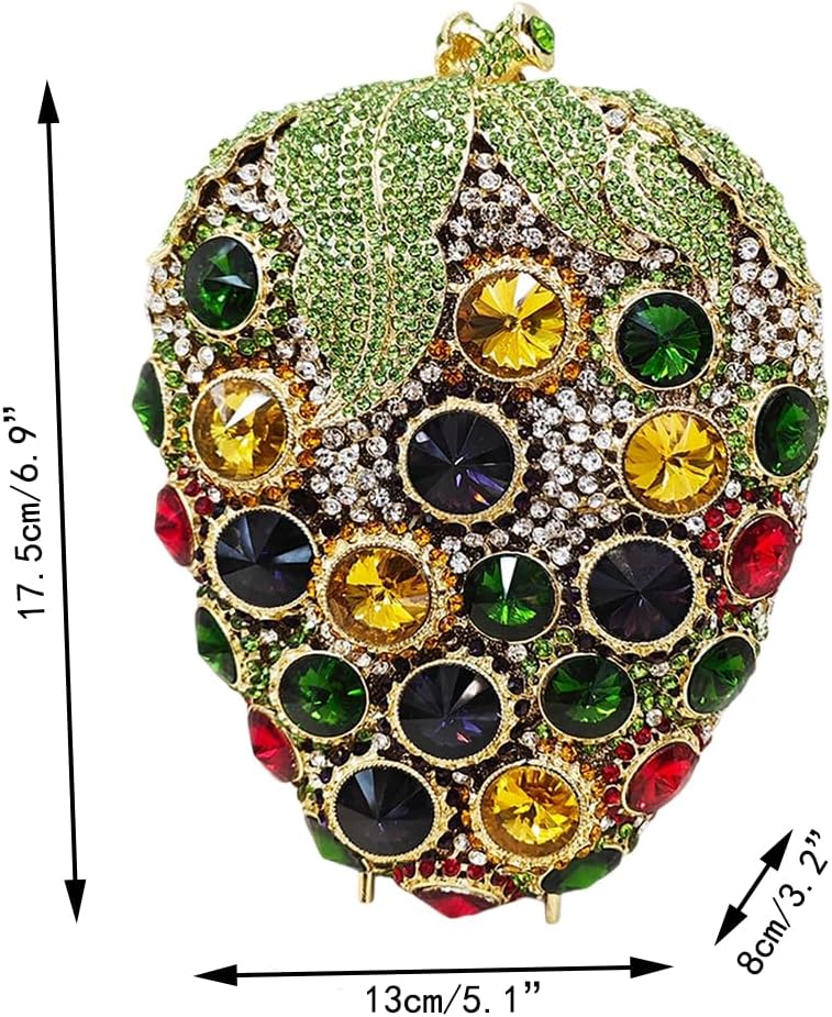 Shining Women Grape Clutch Diamonds Evening Bag Rhinestone Handbag Novelty Purse for Cocktail Party Prom