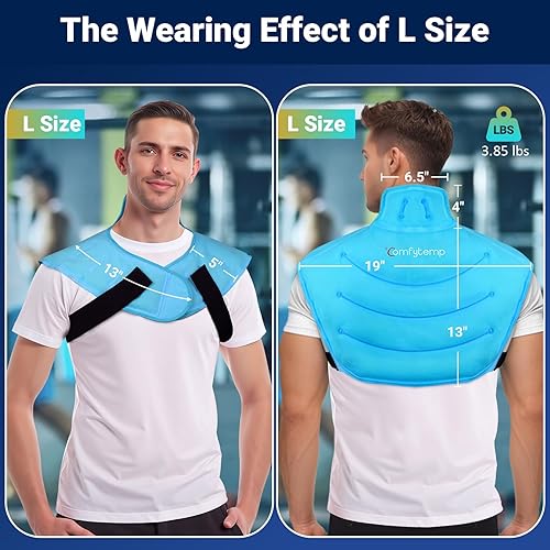 Miniatura 3 de Comfytemp Bolsa de hielo grande y almohadilla térmica para microondas para cuello, hombros, parte superior de la espalda, calentador de cuello