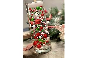 Christmas Vase Filler Decorations - Floating Christmas Candles - Acrylic Plastic Glass...