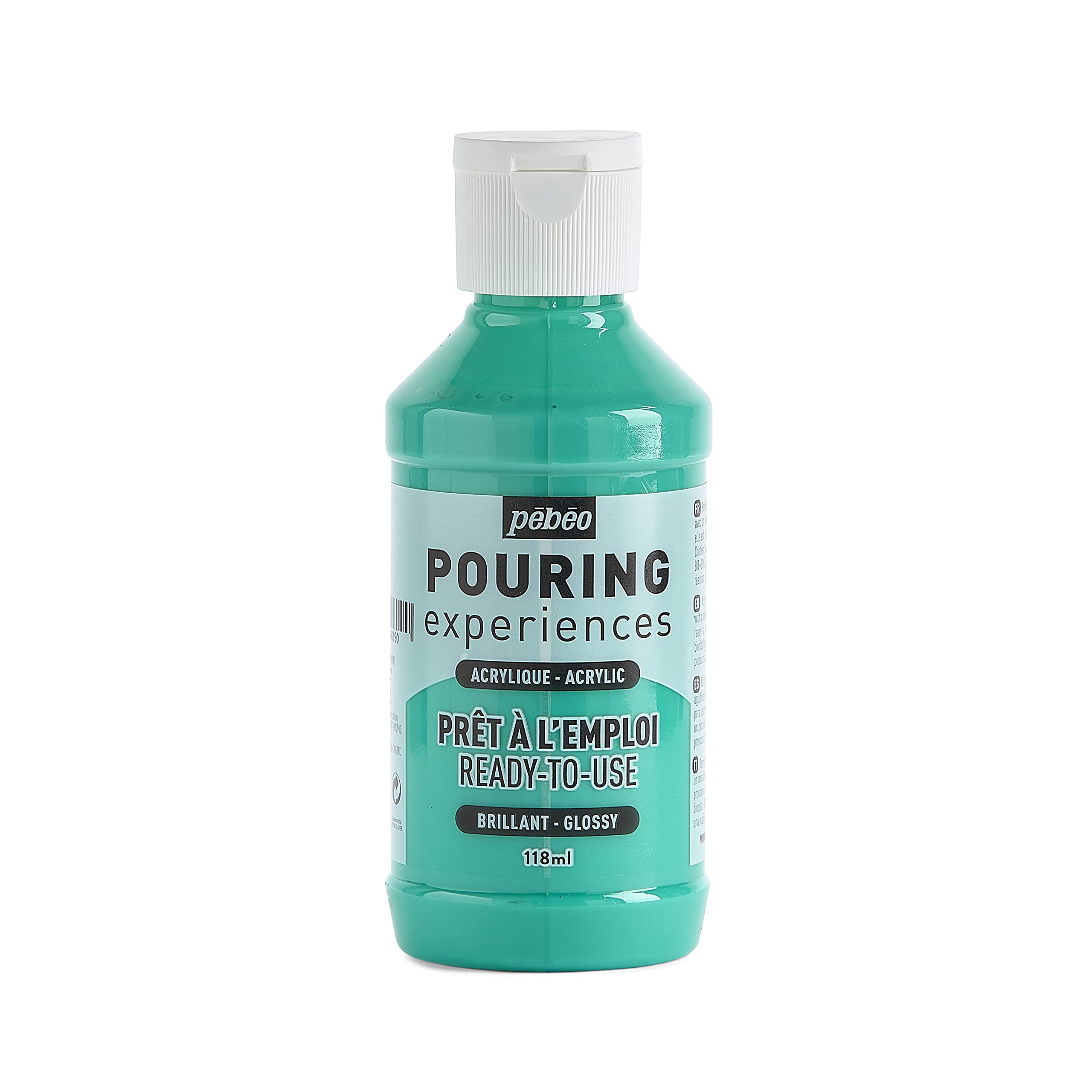Pebeo Blue-Green Pouring Experiences-Ready-To-Use Premixed Acrylic Paint - Ideal For Fluid Art, 118 Ml