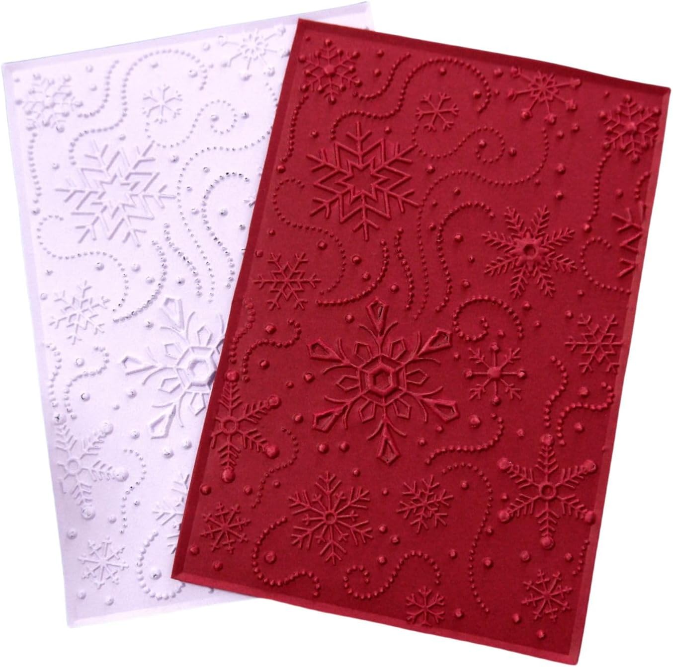 DIYology 3D Snowflakes Embossing Folders for Card Making, 3 d Christmas Snowflake Embossing Folder Template for DIY Paper Crafting Scrapbooking Polymer Clay Decoration