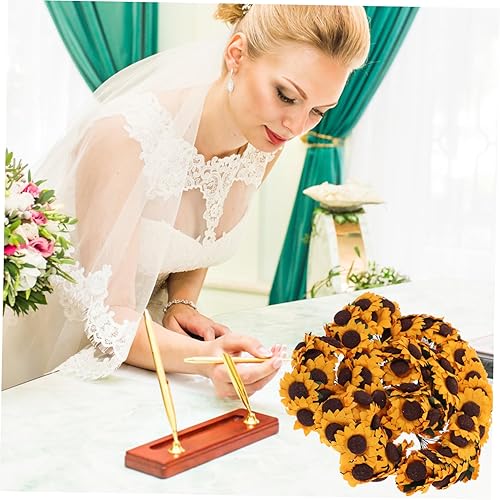 Miniatura 2 de 100pcs Flores Artificiales Ramo de girasol para el hogar boda decoración