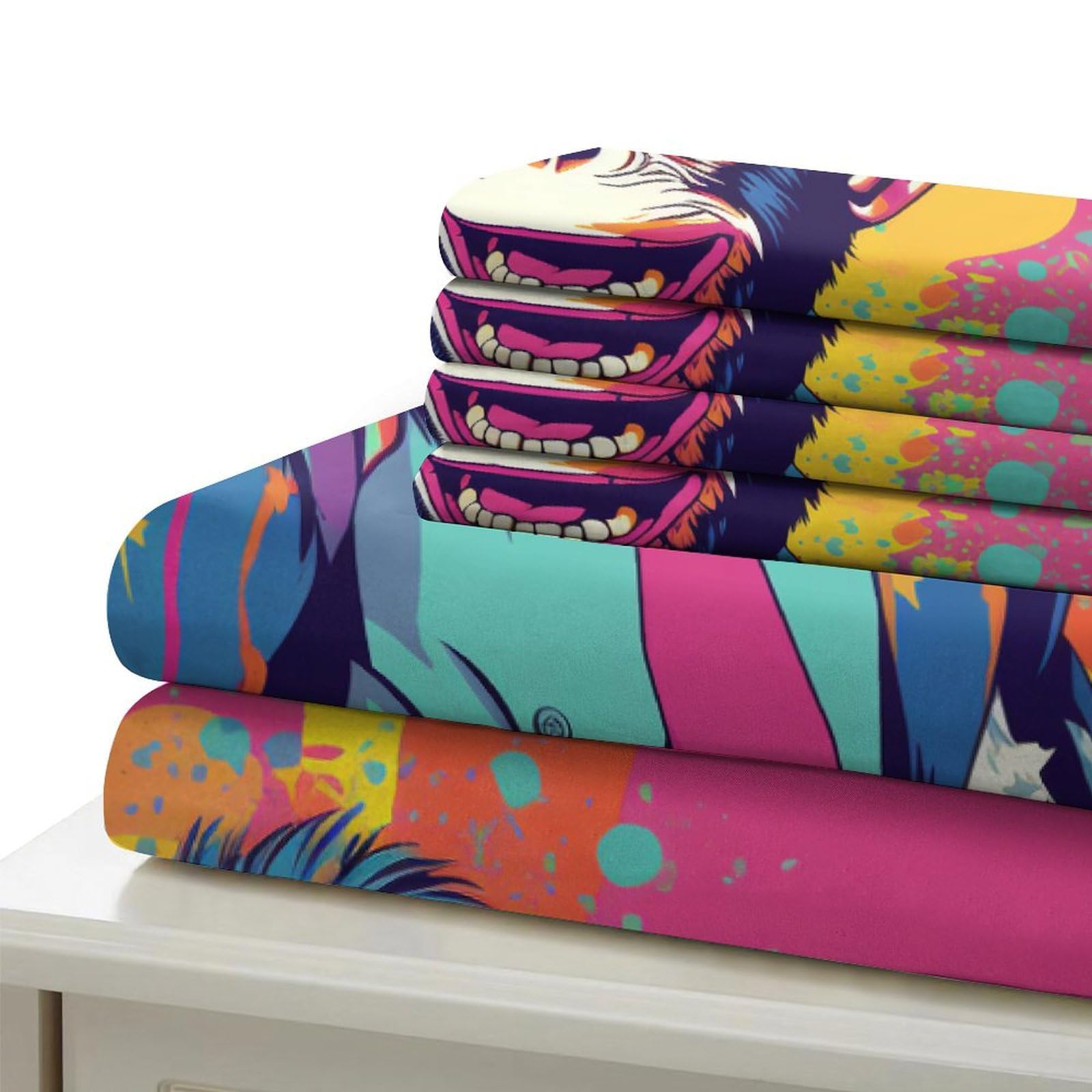 Housse De Couette Singe, Motif Pop Art,Cadeau, Parure De Lit, Housse De Couette Avec Taies D'oreiller, Pour Déco Chambre Adulte Enfant King( 220x240cm