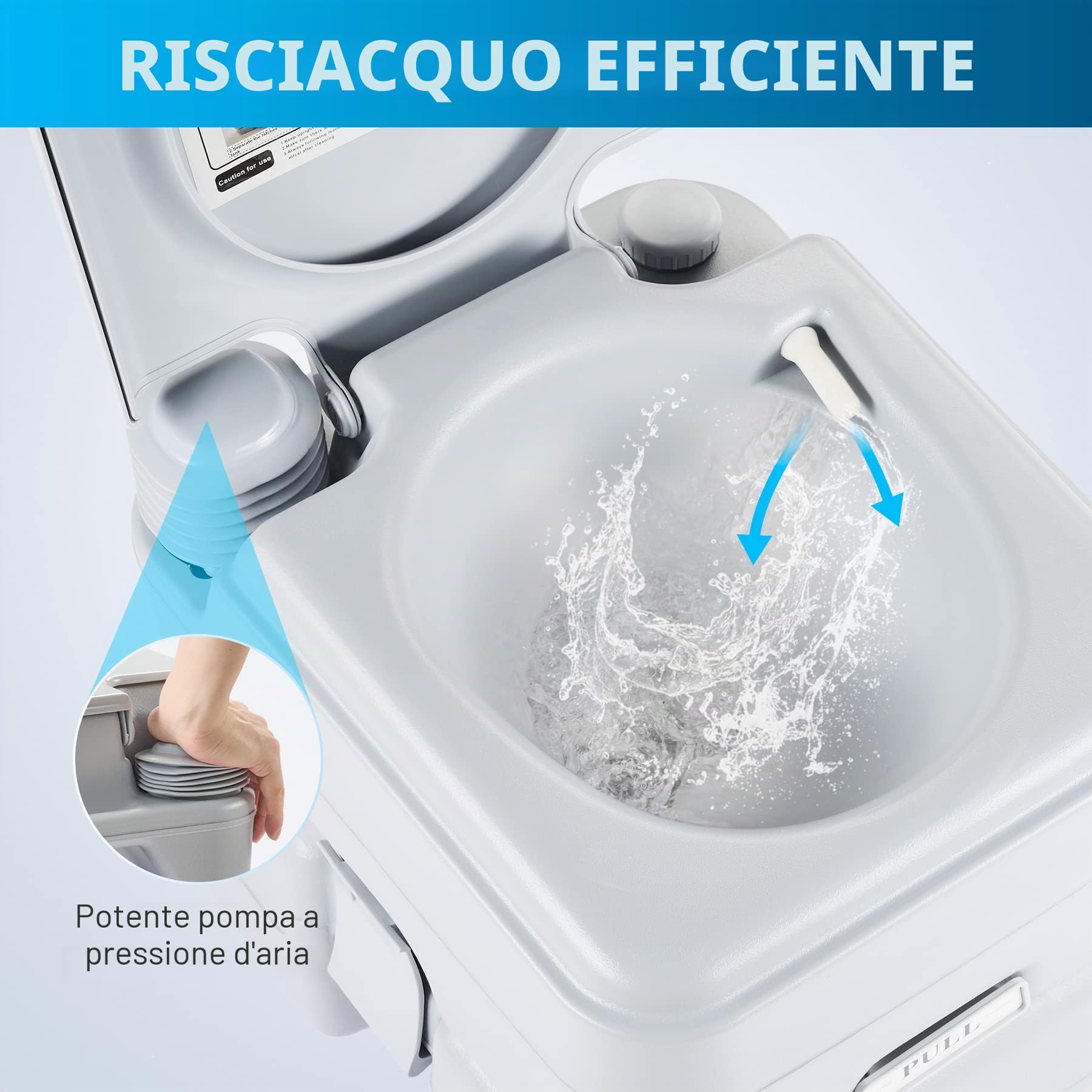 DARTMOOR 10L WC Chimico da Campeggio Toilette da Campeggio Portatile Toilette da Viaggio Rimovibile per Donna Incinta Anziana