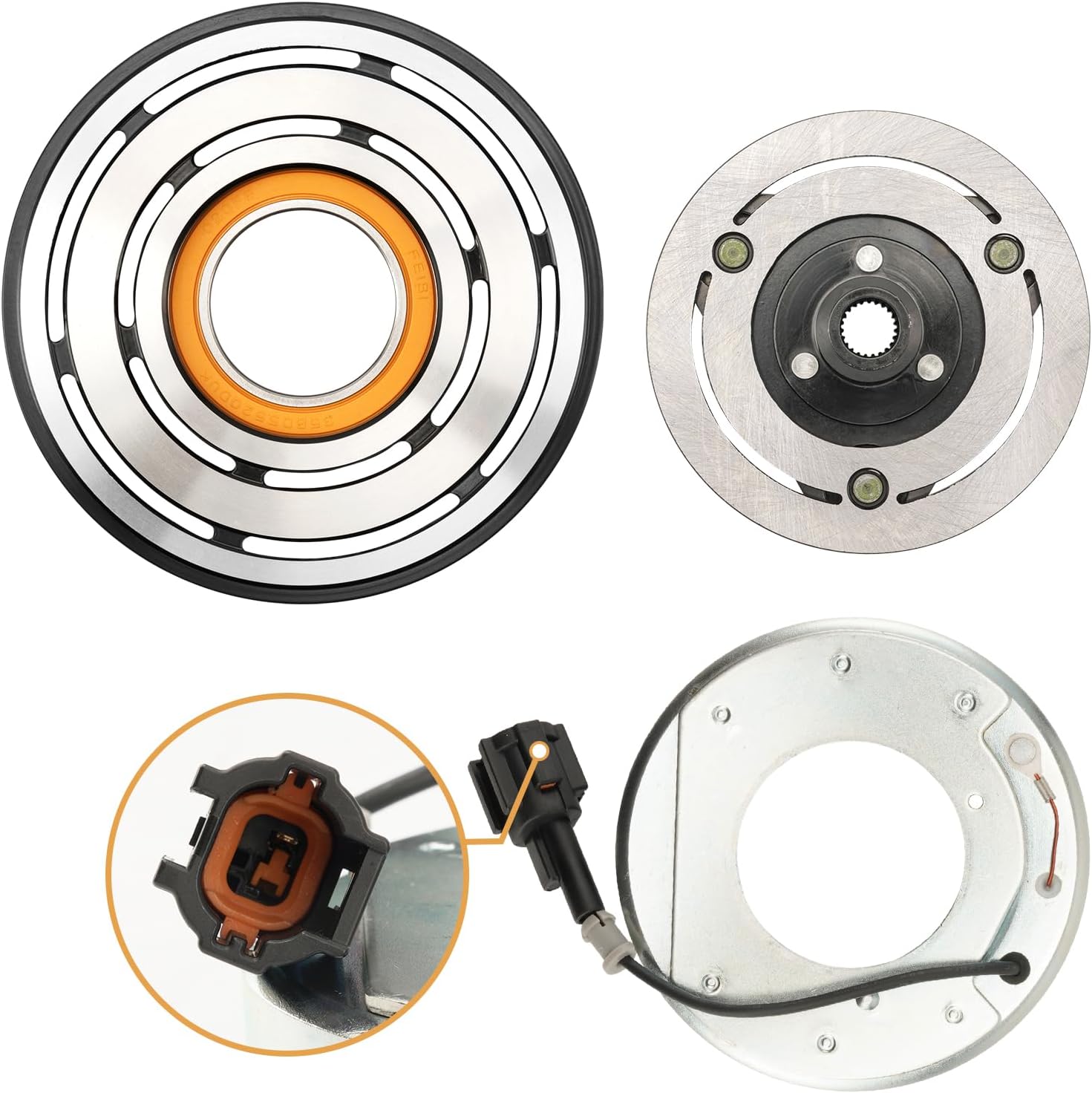 PHILTOP 58885 AC Compressor Clutch Kit Replacement for Frontier 2005-2017 4.0L, Xterra 2005-2015, Frontier 2018-2019, Air Conditioning Compressor Clutch