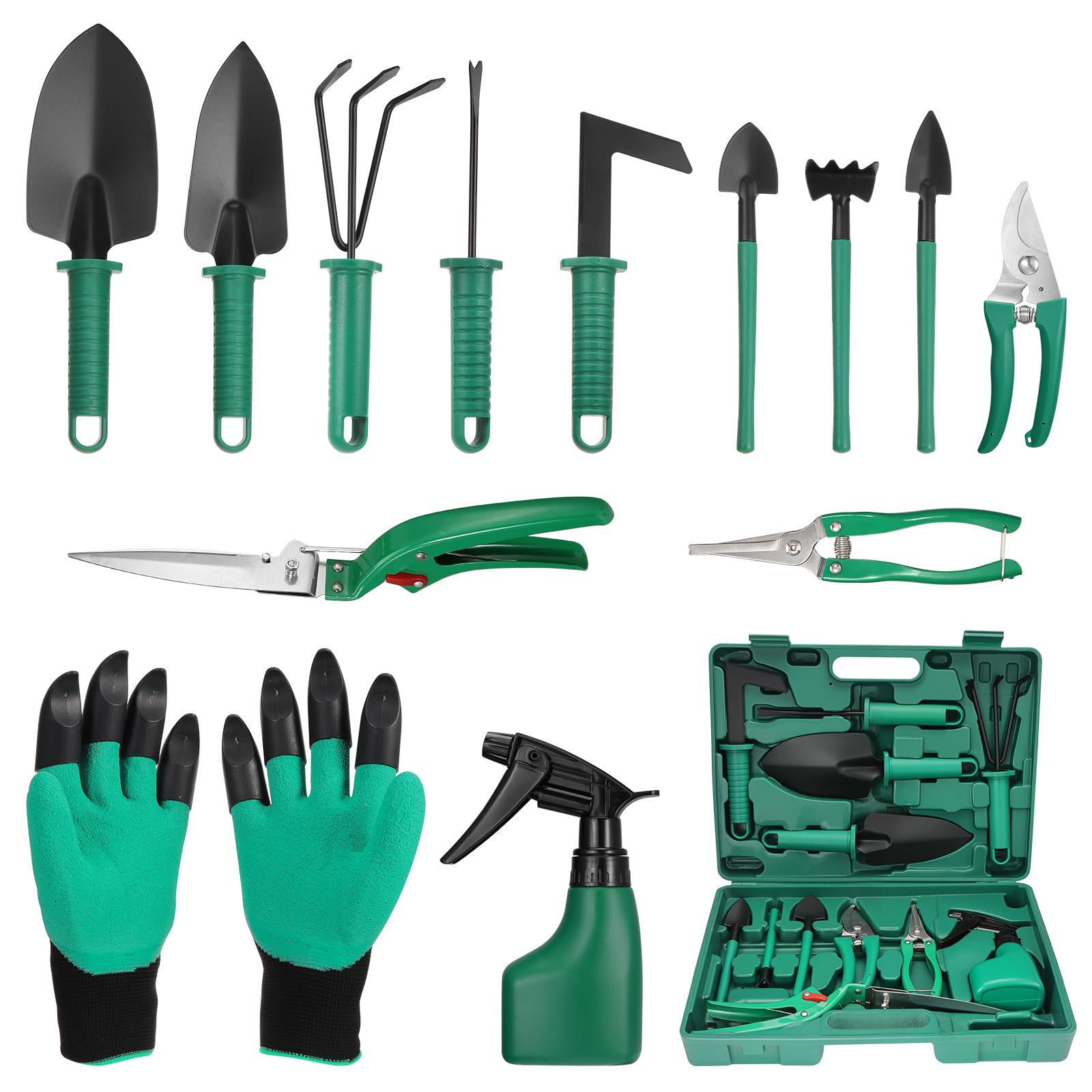 13 Teiliges Gartenwerkzeug Set , Bonsai Werkzeuge zum Graben,Gartenhandschuhe, Pflanzen, Schneiden, Bonsai Starter Werkzeuge Set für Bonsai Einsteiger